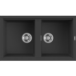Elleci LGB45059 Lavello 2 vasche Sopratop 86 x 51 cm finitura Granitek Classic Antracite 59 Best 450