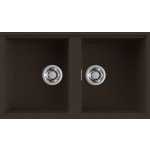 Lavello 2 vasche Sottotop 836 x 488 mm finitura Granitek Matt Espresso 78 Best 450 SOTTOTOP Elleci LGB45078BSO