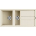 Elleci LGB47562 Lavello 1 vasca e vaschetta con gocciolatoio Reversibile Sopratop 100 x 51 cm finitura Granitek Classic Bianco Antico 62 Best 475
