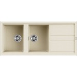 Elleci LGB50062 Lavello 2 vasche con gocciolatoio Reversibile Sopratop 116 x 51 cm finitura Granitek Classic Bianco Antico 62 Best 500