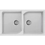 Elleci LGE45068 Lavello 2 vasche Sopratop 86 x 50 cm finitura Granitek Matt Bianco 68 Ego 400