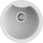 Lavello 1 vasca Circolare - Monovasca  Sopratop Diametro 485 mm finitura Granitek Matt Bianco 68 Ego Round Elleci LGEROU68
