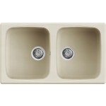Lavello 2 vasche Reversibile Sopratop 86 x 50 cm finitura Granitek Classic Bianco Antico 62 Master 450 Elleci LGM45062