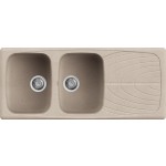 Elleci LGM50051 Lavello 2 vasche con gocciolatoio Reversibile Sopratop 116 x 50 cm finitura Granitek Classic Avena 51 Master 500