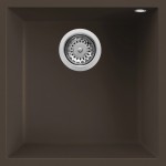 Elleci LGQ10278BSO Lavello da Incasso 1 Vasca Sottotop 44 x 44 cm finitura Granitek Matt Espresso 78 Quadra 102 SOTTOTOP
