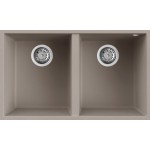 Elleci LGQ34043BSC Lavello da Incasso 2 Vasche Sottotop 77 x 46 cm finitura Granitek Matt Tortora 43 Quadra 340 SOTTOTOP