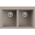 Elleci LGQ35043 Lavello da Incasso 2 vasche Sopratop 79 x 50 cm finitura Granitek Matt Tortora 43 Quadra 350