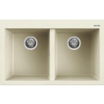 Elleci LGQ35062 Lavello da Incasso 2 vasche Sopratop 79 x 50 cm finitura Granitek Classic Bianco Antico 62 Quadra 350