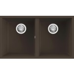 Elleci LGQ35078BSO Lavello da Incasso 2 Vasche Sottotop 760 x 435 mm finitura Granitek Matt Espresso 78 Quadra 350 SOTTOTOP