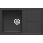 Elleci LGU30040 Lavello 1 vasca con gocciolatoio  Reversibile Sopratop 79 x 50 cm finitura Granitek Matt Nero 40 Unico 300