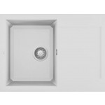 Lavello 1 vasca con gocciolatoio Reversibile Sopratop 68 x 50 cm finitura Granitek Matt Bianco 68 Easy 135 Elleci LGY13568