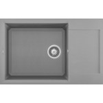 Lavello 1 vasca con gocciolatoio Reversibile Sopratop 78 x 50 cm finitura Granitek Matt Cemento 48 Easy 310 Elleci LGY31048