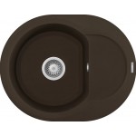 Elleci LGYR6078 Lavello 1 vasca Tonda con gocciolatoio Reversibile Sopratop 600 x 470 mm finitura Granitek Matt Espresso 78 Easy 600 Round 