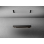 Cappa Isola Sospensione 120 cm Acciaio verniciato Vetro fumé temperato Profili in alluminio satinato anodizzato nero Tecnologia Multi-Air FALMEC Light - CLTI20.E0P2#NRSN451F