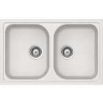 Lavello incasso 2 Vasche sopratop - sottotop 79 x 50 cm CRISTALITE New Alumina LITHOS N200S SCHOCK LITN200SA16N