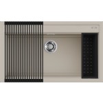 Elleci LKB36095K2 Lavello da Incasso 1 vasca - Monovasca Sopratop 86 x 51 cm finitura Keratek Champagne 95 con Flex Drainer e colander inclusi Best 360 Bundle