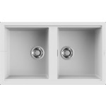 Elleci LKB45096 Lavello 2 vasche Sopratop 86 x 51 cm finitura Keratek White 96 Best 450