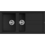 Elleci LKB47586 Lavello 1 vasca e vaschetta con gocciolatoio Reversibile Sopratop 100 x 51 cm finitura Keratek Black 86 Best 475