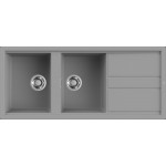 Elleci LKB50097 Lavello 2 vasche con gocciolatoio Reversibile Sopratop 116 x 51 cm finitura Keratek Light Grey 97 Best 500