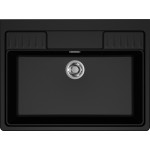 Elleci LKS90086XLP Lavello da Incasso in appoggio 1 vasca - Monovasca 900 x 665 mm finitura Keratek Black 86 Spazio 900 Extra