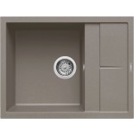 Elleci LKU12593 Lavello 1 vasca con gocciolatoio  Reversibile Sopratop 65 x 50 cm finitura Keratek Dove Grey 93 Unico 125