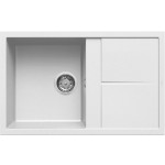 Elleci LKU30096 Lavello 1 vasca con gocciolatoio  Reversibile Sopratop 79 x 50 cm finitura Keratek White 96 Unico 300