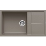 Elleci LKU41093 Lavello 1 vasca con gocciolatoio  Reversibile Sopratop 86 x 50 cm finitura Keratek Dove Grey 93 Unico 410