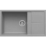 Elleci LKU41097 Lavello 1 vasca con gocciolatoio  Reversibile Sopratop 86 x 50 cm finitura Keratek Light Grey 97 Unico 410