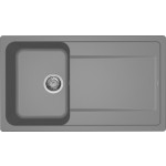 Elleci LM240073 Lavello da Incasso 1 vasca con gocciolatoio Reversibile 86 x 50 cm finitura Granitek Metal Titanium 73 Life 400