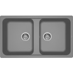 Elleci LM245073 Lavello da Incasso 2 vasche 86 x 50 cm finitura Granitek Metal Titanium 73 Life 450