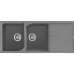 Elleci LME50073 Lavello 2 vasche con gocciolatoio Reversibile Sopratop 116 x 50 cm finitura Granitek Metal Titanium 73 Ego 500