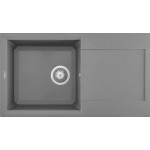 Lavello 1 vasca con gocciolatoio Reversibile Sopratop 780 x 435 mm finitura Granitek Metal Titanium 73 Easy 290 Elleci LMY29073