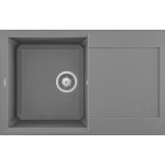 Lavello 1 vasca con gocciolatoio Reversibile Sopratop 79 x 50 cm finitura Granitek Metal Titanium 73 Easy 300 Elleci LMY30073