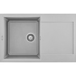 Lavello 1 vasca con gocciolatoio Reversibile Sopratop 79 x 50 cm finitura Granitek Metal Aluminium 79 Easy 300 Elleci LMY30079