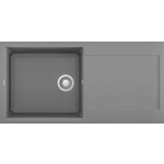 Lavello 1 vasca con gocciolatoio Reversibile Sopratop 100 x 50 cm finitura Granitek Metal Titanium 73 Easy 480 Elleci LMY48073