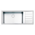 Lavello da Incasso 1 Vasca con Gocciolatoio a Destra 116 x 50 cm Semifilo Acciaio Inox Linear plus Apell LNPG1161IRBC