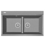 Plados LX8620-42 Lavello 2 vasche Serie Lux 86-20 finitura 42 ULTRAMETAL TITANIO
