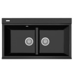 Plados LX8620-70 Lavello 2 vasche Serie Lux 86-20 finitura 70 ULTRAGRANIT BLACK MATT
