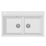 LX8620 Lavello 2 Vasche Plados Serie Lux 86-20 code N1 PURE WHITE LX8620-N1