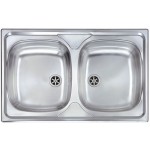 Lavello da Incasso 2 Vasche 79 x 50 cm Sopratop Acciaio Inox Prelucidato CM MONDIAL 011552.X1.01.2016