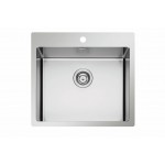 Lavello cucina da Incasso 1 Vasca Raggiata Mix 55x51 Inox versione Slim e Filotop Made in Italy