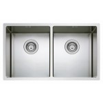 Lavello cucina da Incasso 2 Vasche Raggiate 74x44 Inox versione Slim e Filotop Made in Italy