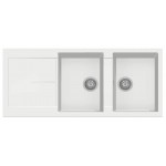 Plados NF11620-N1 Lavello 2 Vasche con Gocciolatoio Reversibile Serie Infinity 116-20 finitura N1 PURE WHITE