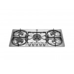 La Germania P9101D9X/19 Piano Cottura da Incasso 90 cm 5 Fuochi Gas Acciaio Inox Griglie in Ghisa
