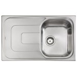 Lavello da Incasso 1 Vasca con gocciolatoio a Sinistra 79 x 50 cm Sopratop Acciaio Inox satinato CM PIZZICA 011341.D1.01.2016 - 011341 DCSSX