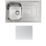 Lavello da Incasso 1 Vasca con gocciolatoio a Destra 79 x 50 cm Sopratop Acciaio Inox antigraffio CM PIZZICA 011391.S1.01.2016 - 011391 SCSSX