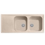 Plados PL1162-94 Lavello 2 vasche con gocciolatoio Serie Atlantic 116-20 finitura 94 ULTRAGRANIT AVENA