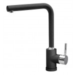 Plados POLITEK20-44 Miscelatore cucina monocomando con canna a 90° modello POLITEK20 finitura 44 ULTRAMETAL NERO
