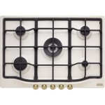 Piano Cottura da Incasso 75 cm 5 Fuochi Gas Griglie in Ghisa Bianco Perla FCH 755 4G TC C Country 750 Franke 106.0696.855