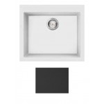 Lavello da Incasso 1 Vasca Monovasca 57 x 50 cm con fascia miscelatore Granito Nero Serie Pietra Nobile Apell PTN570GB